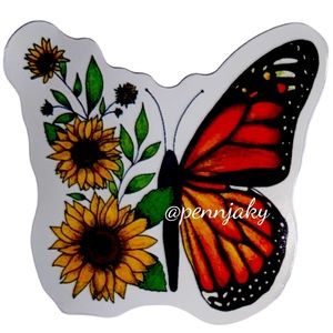𝅺🌻🦋 2 for $9 or 4 for $15 🦋🌻Sunflower Monarch Butterfly Decal